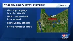 NOPD finds civil war projectile in abandoned home