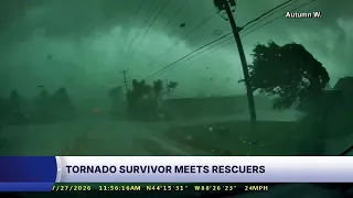 Fox Valley tornado survivor reunites with her rescuer for the first time