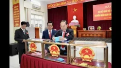 Các đồng chí lãnh đạo tỉnh Quảng Ninh dự Lễ khai mạc và bỏ phiếu bầu cử