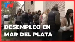 MAR DEL PLATA: Hundreds of people wait in long lines to apply for a job