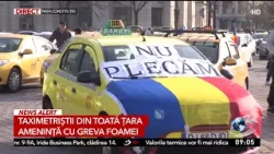 Taximetriştii continuă protestul în Piaţa Constituţiei din București