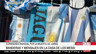 🔴 FINAL FAREWELL TO JORGE: FLAGS AND MESSAGES AT THE MESSI HOUSE