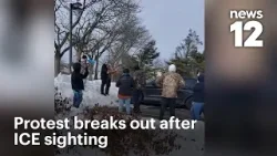 Протесты против ICE (Иммиграционной и таможенной службы США) прошли после того, как в Брентвуде, ...