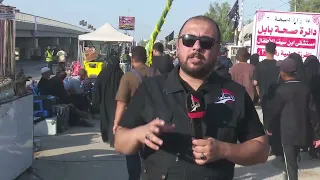 استمرار الزحف المليوني نحو كربلاء المقدسة  - طريق بابل  - كربلاء - المسيب