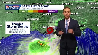 Bertha continues to move west across Louisiana coast