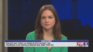 Two teenagers facing over 100 charges for theft, vehicle break-ins