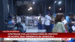Donations continue at collection centers following earthquake in Venezuela