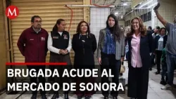 Clara Brugada acude al Mercado de Sonora para atender las inconformidades de los locatarios