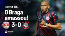 BRAGA FAZ DOIS GOLAÇOS, ATROPELA O TIMÃO E SEGUE 100%! RB BRAGANTINO 3X0 CORINTHIANS