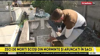Dozens of bodies exhumed and dumped into bags
