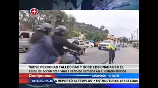 Nine dead and twelve injured is the toll from road accidents in Mérida state