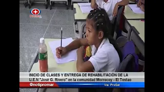 Start of classes and delivery of the renovated “José G. Rivero” school in Morrocoy-El Tostao