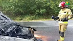 Kołaczów. BMW fire on Dębowa Góra