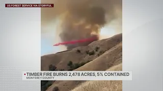 Timber Fire in Big Sur spreads to nearly 2,500 acres
