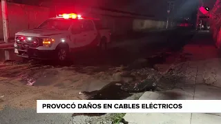 Cement Mixer Catches Fire After Spiraling Out of Control and Crashing Into a Pole