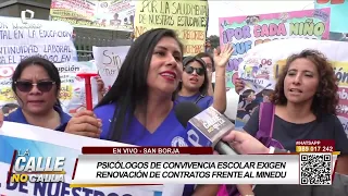 Psicólogos de convivencia escolar exigen renovación de contratos frente al Minedu