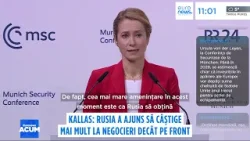 Kaja Kallas: Rusia nu e superputere. Există riscul să câștige mai mult la negocieri decât pe front Kaja Kallas: Rusia nu e superputere. Există riscul să câștige mai mult la negocieri decât pe front