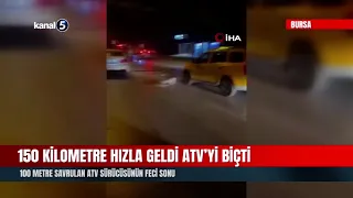 Otomobil 150 Kilometre Hızla Çarptı! 100 Metre Savrulan ATV Sürücüsünün Feci Sonu