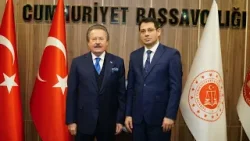 Devlet eski Bakanı Cavit Çağlar’dan Başsavcı Çelenk’e ziyaret; Hedef daha güvenli ve huzurlu Bursa