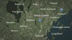 Part of Route 202 closed in Windham Monday night