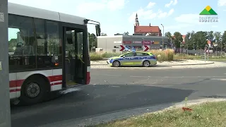 Dzierżoniów. Collision involving a bus and two cars
