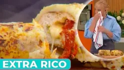 Accidentado y exquisito "troncho" de pollo con un cremoso de arroz y zanahorias Accidentado y exquisito "troncho" de pollo con un cremoso de arroz y zanahorias