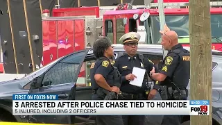 Homicide suspects arrested after police chase injures 2 Cincinnati officers