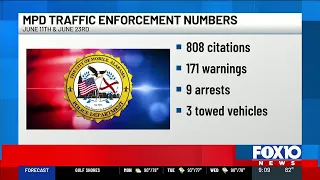 Mobile Police release numbers on June traffic enforcement operation