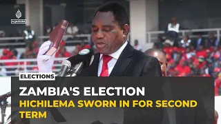 Hakainde Hichilema sworn in as Zambia’s president after disputed election