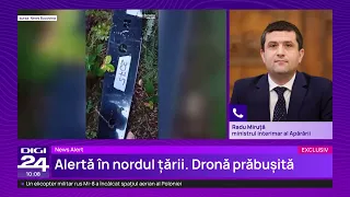Radu Miruță, despre drona prăbușită în județul Suceava: Are caracteristici tehnice un pic noi