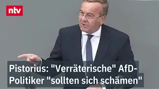 AfD politicians are "ready to hand us over to Putin," says the Defense Minister | ntv