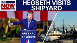 Hegseth continues 'Arsenal of Freedom' defense manufacturing tour at Bath Iron Works in Maine