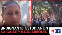 ¡Indignante! Estudian en la calle y bajo árboles ¡Indignante! Estudian en la calle y bajo árboles
