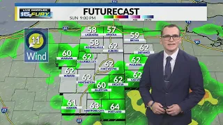 Rain scatters and lightens up overnight