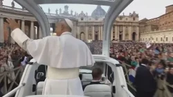 Pope returns to St. Peter's Square, hold first audience since cancer surgery