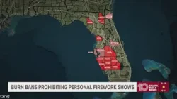 As burn bans continue across the Tampa Bay area, no personal fireworks are allowed As burn bans continue across the Tampa Bay area, no personal fireworks are allowed