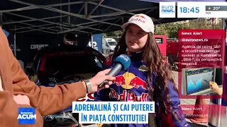 Motoare turate și fum de cauciuc în Piața Constituției. Spectacol de drift
