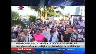 Autoridades de Cocorote y Diócesis San Felipe normalizaron alianza tras trabajos de rehabilitación