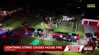 1 hospitalized after lightning strikes house in Cape Coral