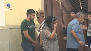 جانب من القداس الإلهي بمناسبة عيد الصليب كنيسة الصليب المقدس للأرمن الأرثوذكس عنكاوا