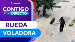 CAME OFF A CAR: Flying tire hits pedestrian on Avenida Los Leones - Contigo en Directo