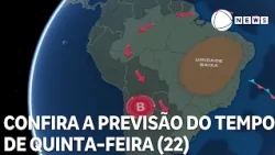 Check the weather forecast for the entire country this Thursday (22)