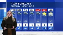 Прогноз погоды: понедельник, 16-26 марта, CTV News Северного Онтарио, 18:00.