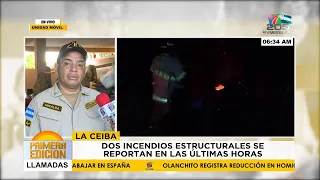 Two structural fires have been reported in La Ceiba in the last few hours.