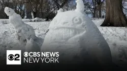 Snow sculptures popping up across NYC in wake of blizzard
