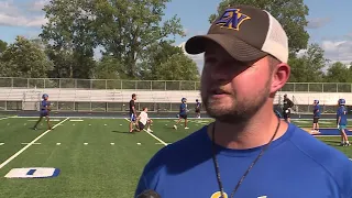 East Noble head football coach Alex Stewart practice interview 8/24/2026
