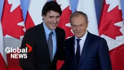 Trudeau defends Canada's defence spending targets as Ukraine-Poland trip wraps