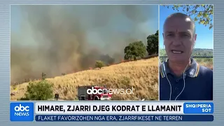 Himarë, zjarri djeg kordat e Llamanit/ Flakët favorizohen nga era, zjarrfikëset në terren