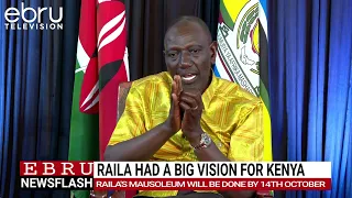 President Ruto Pays Tribute to Late Prime Minister, Says Mausoleum Ready by October 14. #ebrunews
