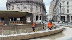 Genova, lavori di manutenzione straordinaria per la fontana di piazza De Ferrari